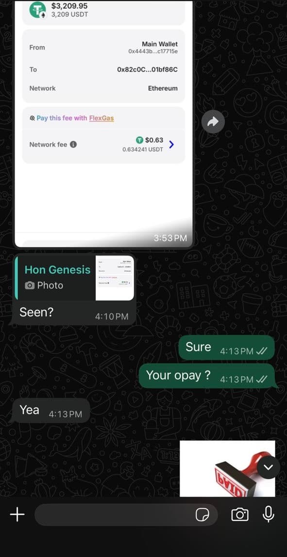 Completed crypto trade confirmation 1